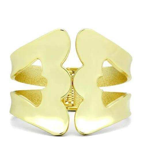 Alamode Flash Gold White Metal Bangle with No Stone - Alamode - Flyclothing LLC