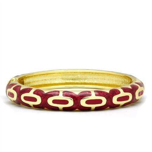 Alamode Flash Gold White Metal Bangle with Epoxy in No Stone - Alamode - Flyclothing LLC