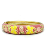 Alamode Flash Gold White Metal Bangle with Epoxy in No Stone - Alamode - Flyclothing LLC