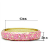 Alamode Flash Gold White Metal Bangle with Top Grade Crystal in Clear - Alamode - Flyclothing LLC