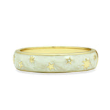 Alamode Flash Gold White Metal Bangle with Top Grade Crystal in Clear - Alamode - Flyclothing LLC