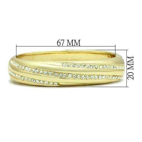 Alamode Flash Gold White Metal Bangle with Top Grade Crystal in Clear - Alamode - Flyclothing LLC