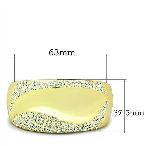 Alamode Flash Gold White Metal Bangle with Top Grade Crystal in Clear - Alamode - Flyclothing LLC