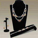 Alamode Rhodium Brass Jewelry Sets with AAA Grade CZ in Champagne - Alamode - Flyclothing LLC
