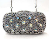 Alamode Imitation Rhodium White Metal Clutch with Top Grade Crystal in White - Alamode - Flyclothing LLC
