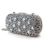 Alamode Imitation Rhodium White Metal Clutch with Top Grade Crystal in White - Alamode - Flyclothing LLC