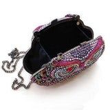 Alamode Ruthenium White Metal Clutch with Top Grade Crystal in Multi Color - Alamode - Flyclothing LLC