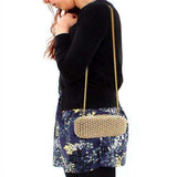 Alamode Gold White Metal Clutch with Top Grade Crystal in Multi Color - Alamode - Flyclothing LLC