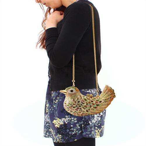 Alamode Gold White Metal Clutch with Top Grade Crystal in Multi Color - Alamode - Flyclothing LLC