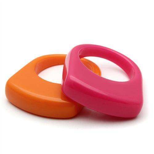 Alamode Resin Ring with Synthetic Synthetic Stone in Multi Color - Alamode - Flyclothing LLC