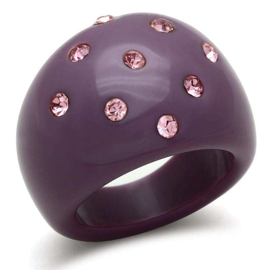 Alamode Resin Ring with Synthetic Synthetic Stone in Multi Color - Alamode - Flyclothing LLC