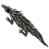 Alamode Imitation Rhodium White Metal Brooches with Top Grade Crystal in Jet - Alamode - Flyclothing LLC