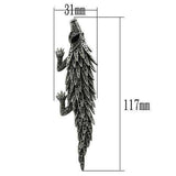 Alamode Imitation Rhodium White Metal Brooches with Top Grade Crystal in Jet - Alamode - Flyclothing LLC