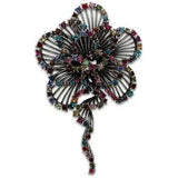 Alamode Imitation Rhodium White Metal Brooches with Top Grade Crystal in Multi Color - Alamode - Flyclothing LLC