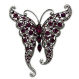 Alamode Imitation Rhodium White Metal Brooches with Top Grade Crystal in Multi Color - Alamode - Flyclothing LLC