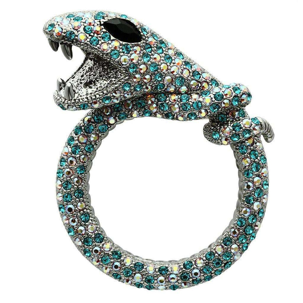 Alamode Imitation Rhodium White Metal Brooches with Top Grade Crystal in Multi Color - Alamode - Flyclothing LLC