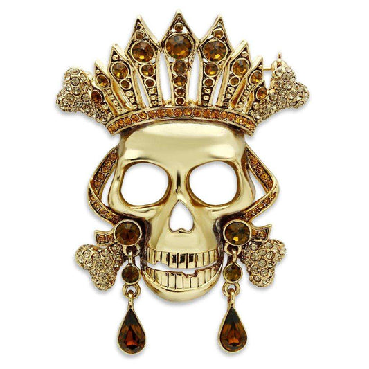 Alamode Gold White Metal Brooches with Top Grade Crystal in Multi Color - Alamode - Flyclothing LLC