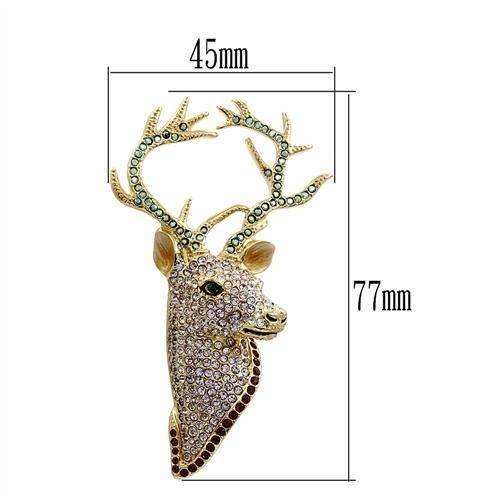 Alamode Gold White Metal Brooches with Top Grade Crystal in Multi Color - Alamode - Flyclothing LLC