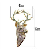 Alamode Gold White Metal Brooches with Top Grade Crystal in Multi Color - Alamode - Flyclothing LLC