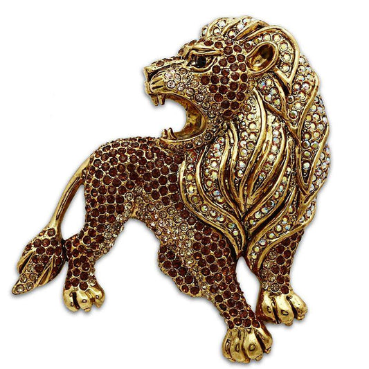 Alamode Gold White Metal Brooches with Top Grade Crystal in Multi Color - Alamode - Flyclothing LLC