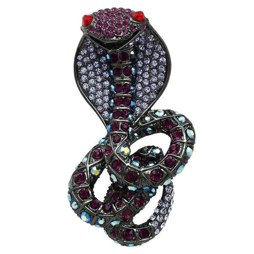 Alamode Ruthenium White Metal Brooches with Top Grade Crystal in Multi Color - Alamode - Flyclothing LLC