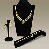 Alamode Gold Brass Jewelry Sets with AAA Grade CZ in Topaz - Alamode - Flyclothing LLC