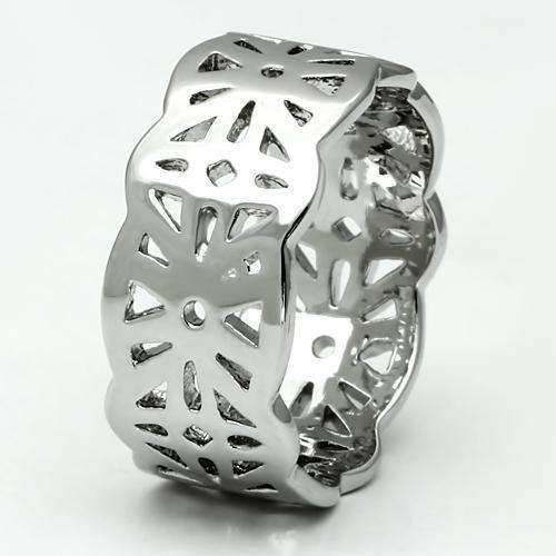 Alamode Imitation Rhodium Brass Ring with No Stone - Alamode - Flyclothing LLC