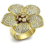 Alamode Gold Brass Ring with AAA Grade CZ in Champagne - Alamode - Flyclothing LLC