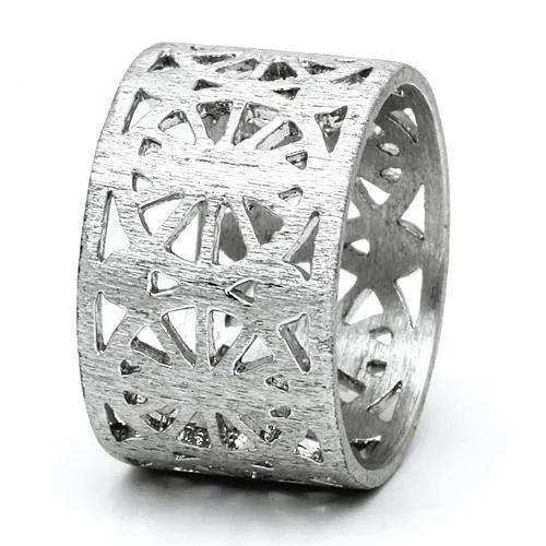 Alamode Rhodium Brass Ring with No Stone - Alamode - Flyclothing LLC
