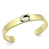 Alamode Gold+Rhodium White Metal Bangle with Top Grade Crystal in Clear - Alamode - Flyclothing LLC