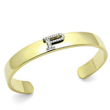 Alamode Gold+Rhodium White Metal Bangle with Top Grade Crystal in Clear - Alamode - Flyclothing LLC