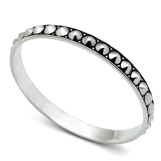 Alamode Rhodium Brass Bangle with No Stone - Alamode - Flyclothing LLC