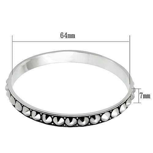 Alamode Rhodium Brass Bangle with No Stone - Alamode - Flyclothing LLC