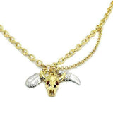 Alamode Gold+Rhodium Brass Chain Pendant with No Stone - Alamode - Flyclothing LLC