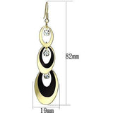 Alamode Gold+Ruthenium Iron Earrings with Top Grade Crystal in Clear - Alamode - Flyclothing LLC