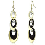Alamode Gold+Ruthenium Iron Earrings with Top Grade Crystal in Clear - Alamode - Flyclothing LLC