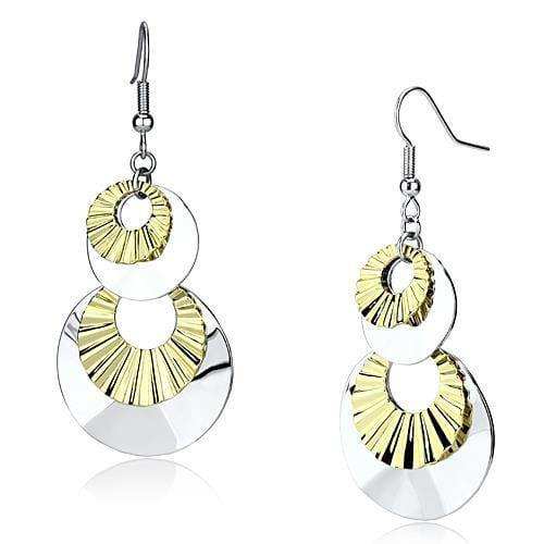 Alamode Reverse Two-Tone Iron Earrings with No Stone - Alamode - Flyclothing LLC