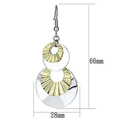 Alamode Reverse Two-Tone Iron Earrings with No Stone - Alamode - Flyclothing LLC