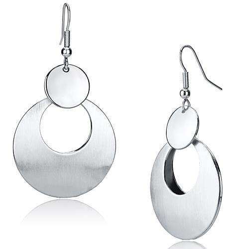 Alamode Matte Rhodium & Rhodium Iron Earrings with No Stone - Alamode - Flyclothing LLC