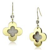 Alamode Matte Gold & Gold Iron Earrings with Top Grade Crystal in Clear - Alamode - Flyclothing LLC