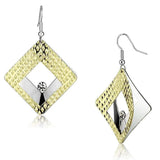 Alamode Gold+Rhodium Iron Earrings with Top Grade Crystal in Clear - Alamode - Flyclothing LLC