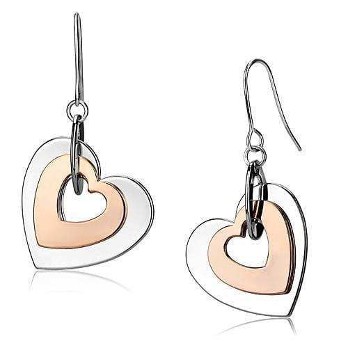 Alamode Rose Gold + Rhodium Iron Earrings with No Stone - Alamode - Flyclothing LLC