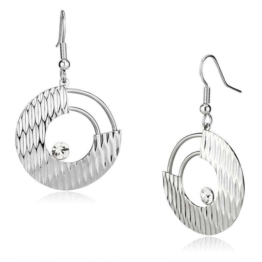 Alamode Rhodium Iron Earrings with Top Grade Crystal in Clear - Alamode - Flyclothing LLC