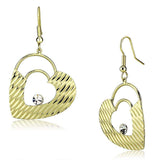 Alamode Gold Iron Earrings with Top Grade Crystal in Clear - Alamode - Flyclothing LLC