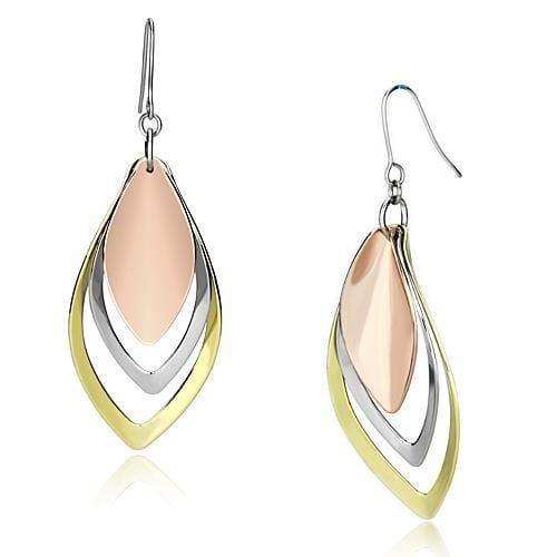 Alamode Rhodium + Gold + Rose Gold Iron Earrings with No Stone - Alamode - Flyclothing LLC