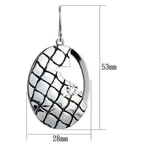 Alamode Rhodium Iron Earrings with Top Grade Crystal in Clear - Alamode - Flyclothing LLC