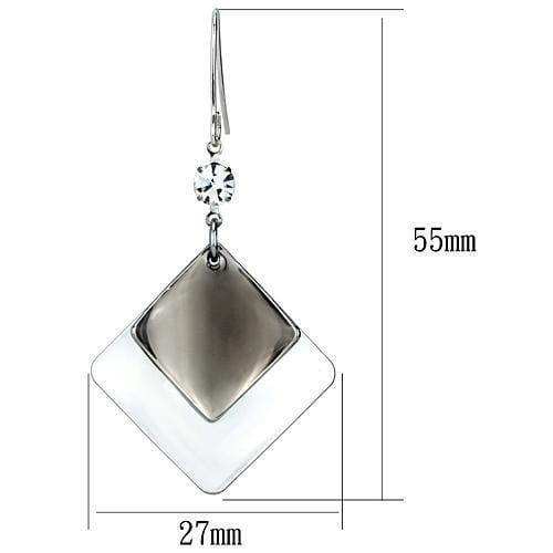 Alamode Rhodium Iron Earrings with Top Grade Crystal in Clear - Alamode - Flyclothing LLC