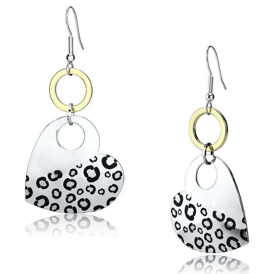 Alamode Reverse Two-Tone Iron Earrings with Epoxy in Jet - Alamode - Flyclothing LLC