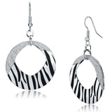 Alamode Rhodium Iron Earrings with Epoxy in Jet - Alamode - Flyclothing LLC