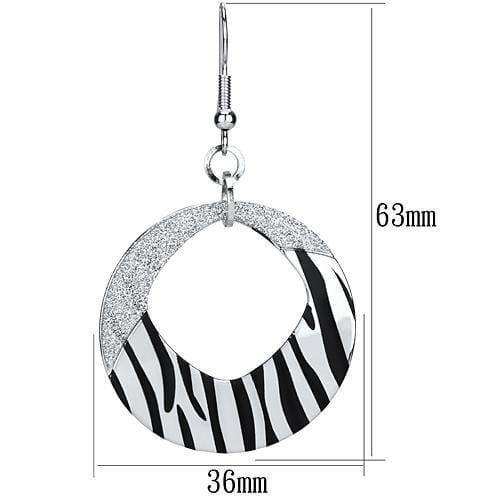 Alamode Rhodium Iron Earrings with Epoxy in Jet - Alamode - Flyclothing LLC